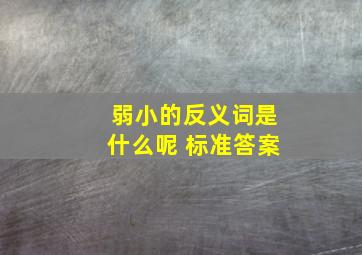 弱小的反义词是什么呢 标准答案